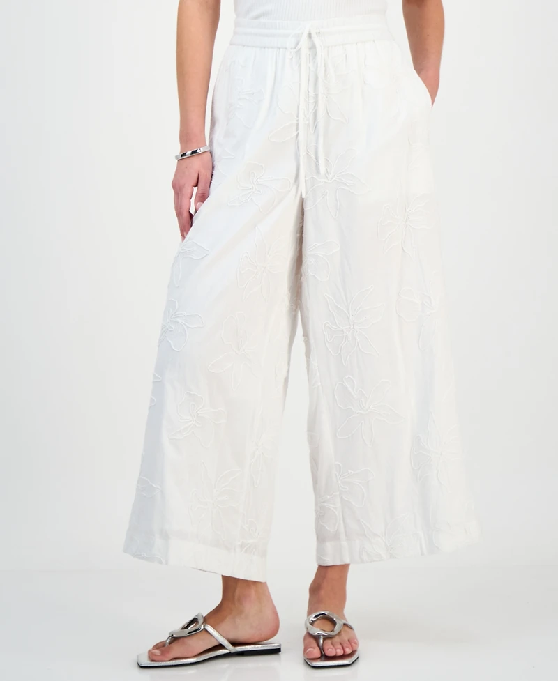 I.n.c. International Concepts Petite Jacquard High-Rise Wide-Leg Pants, Macy's Exclusive