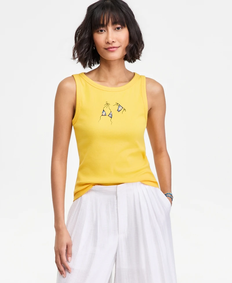 On 34th Women's Embroidered Boatneck Tank Top, Macy's Exclusive