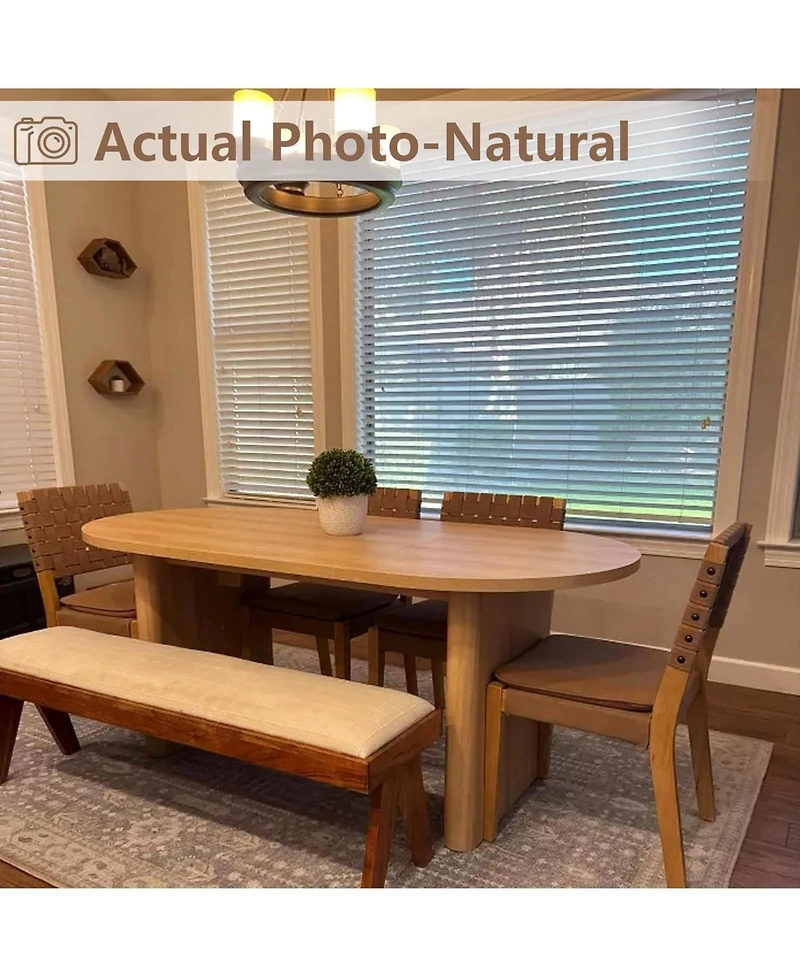 gaomon Oval Dining Table for 6–8, Large Kitchen Table with Thick Sturdy Wooden Base, Farmhouse Dining Room Table for Kitchen & Living Room