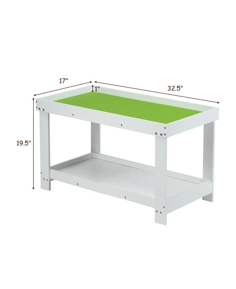 Gouun Multifunctional Wood Kids Activity Play Table with Storage Shelf