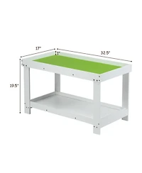 Gouun Multifunctional Wood Kids Activity Play Table with Storage Shelf