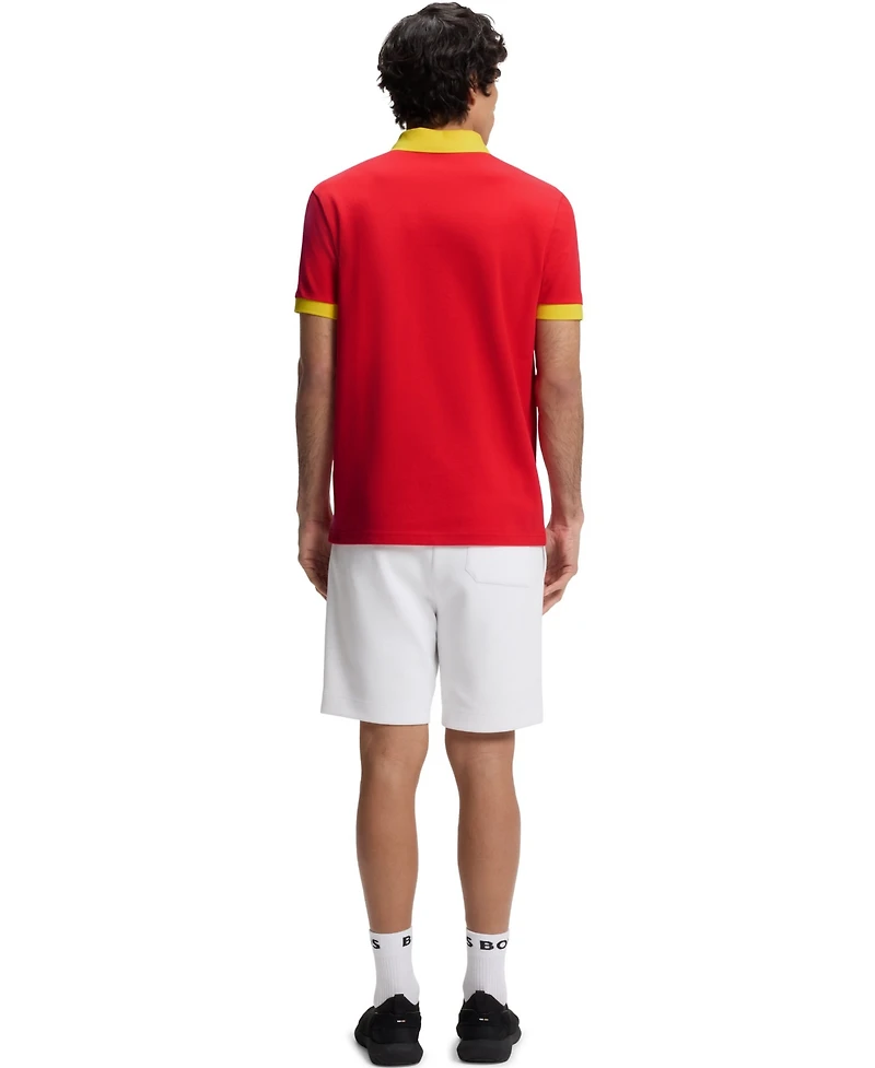 Boss by Hugo Men's Paddy Spain Country Flag Trim Polo Shirt