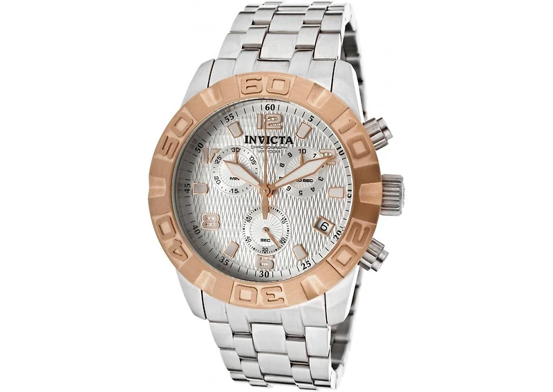 Invicta Men's 11451 Pro Diver Quartz Chronograph Silver Dial Watch