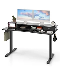 Gouun in Electric Standing Desk with 2 Drawers and Monitor Stand