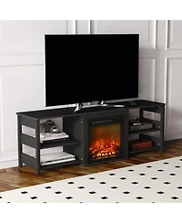 Homlux Fireplace Tv Stand for up to 75" Tv with Storage Shelves