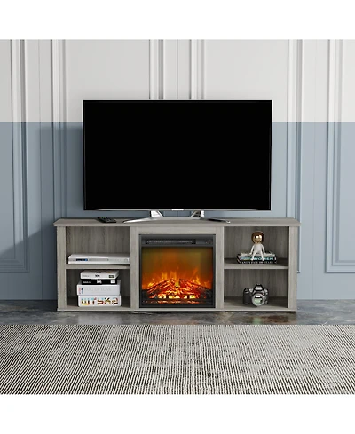 Homlux Modern Fireplace Tv Stand for TVs up to 65" with 1400W Electric Fireplace