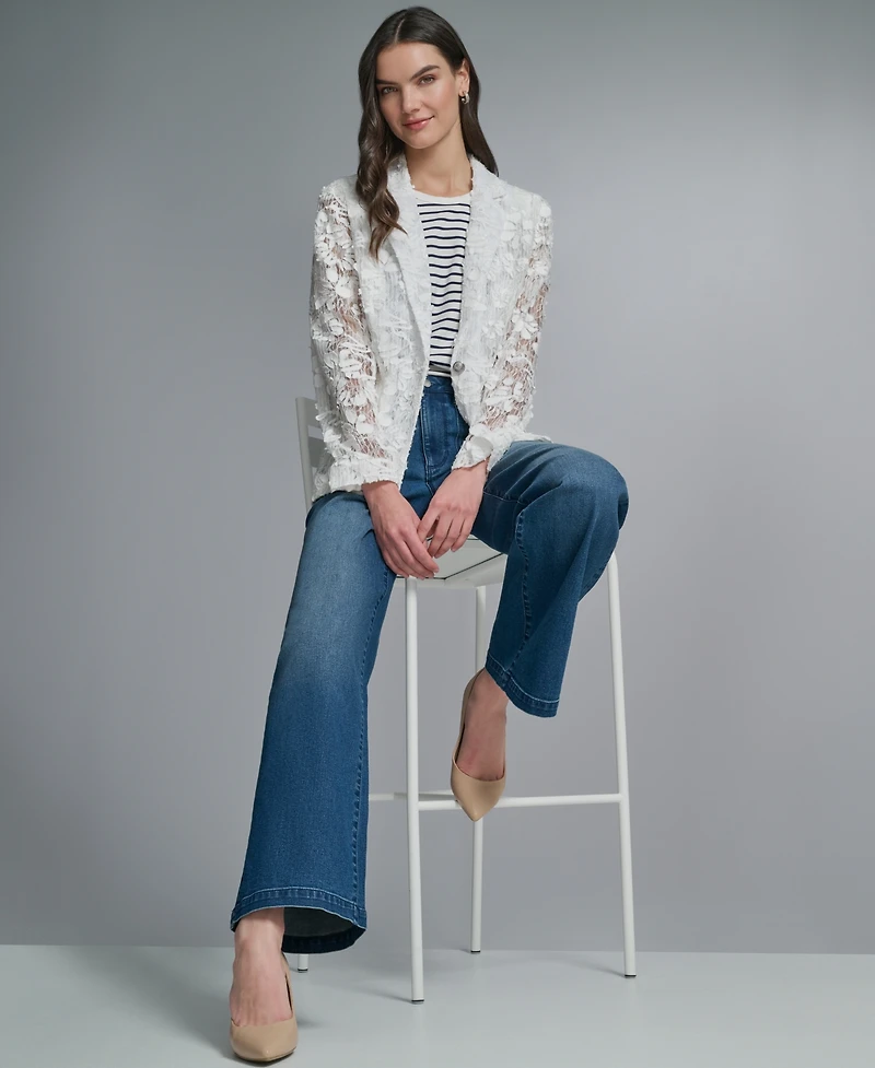 Karl Lagerfeld Paris Petite One-Button Blazer