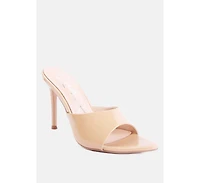 Womens Yule Ball Patent Faux Leather High Heel Sandals