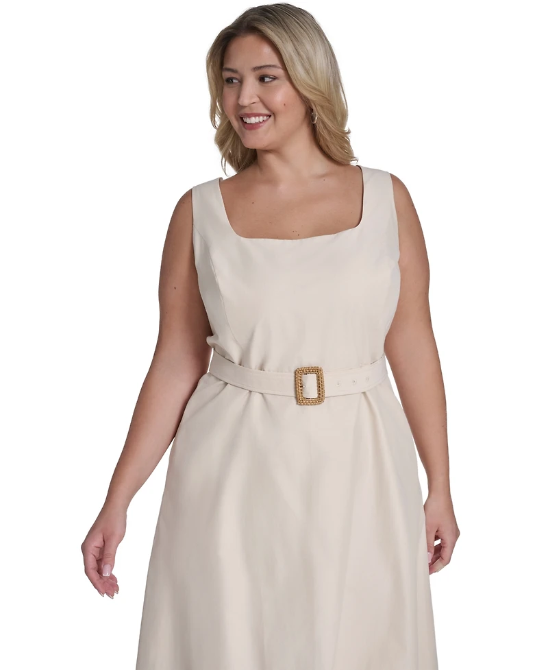 Eliza J Plus Square Neck Midi Dress