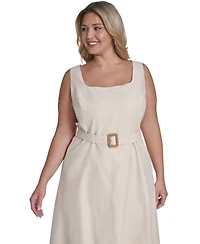 Eliza J Plus Square Neck Midi Dress