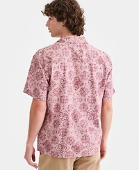 Sun + Stone Men's Butler Medallion-Print Camp Shirt, Macy's Exclusive