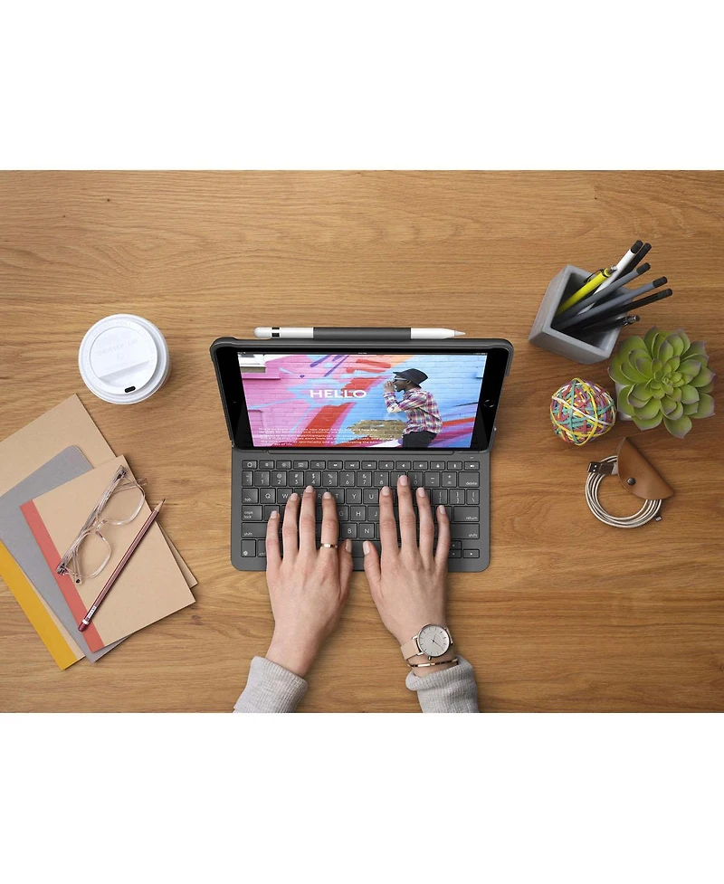 Logitech Slim Folio Protective Bluetooth Keyboard Case for iPad 7th Gen