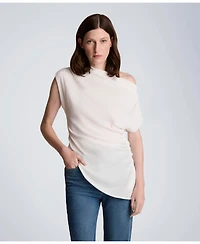 Kenneth Cole Women's Asymmetrical Drape Short-Sleeve Top