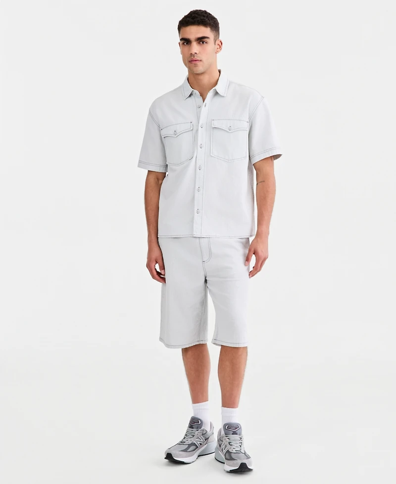 Sun + Stone Men's Cotton Lisbon Relaxed Shirt, Macy's Exclusive