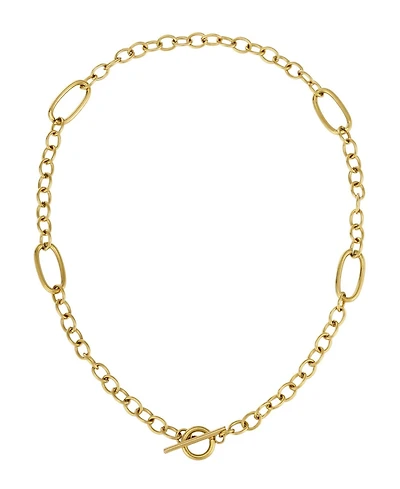 Adornia Tarnish Resistant Gold Mixed Link Toggle Necklace