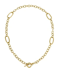Adornia Tarnish Resistant Gold Mixed Link Toggle Necklace