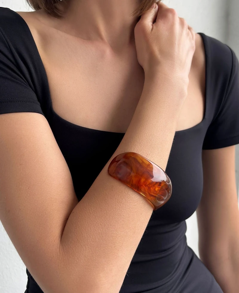 Adornia Chunky Brown Cuff Bracelet