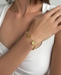 Adornia Tarnish Resistant Yellow Gold 5-Leaf Clover Station Bracelet