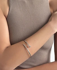 Adornia Silver Plated Thin Nail Cuff Bracelet