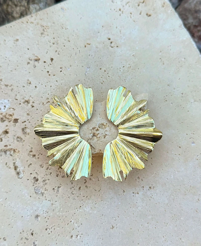 Adornia Gold Wave Statement Earrings