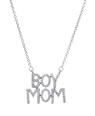 Adornia Cz Silver Boymom Pendant Necklace