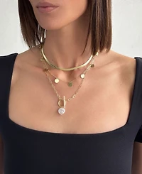 Adornia Pearl Gold 3-Layer Necklace