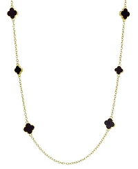 Adornia Gold 36" Black Flower Station Necklace