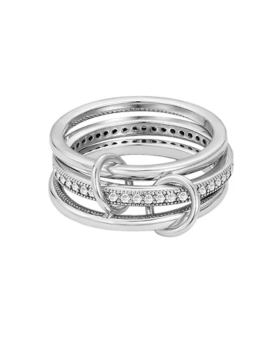 Adornia Silver Connected 3-Piece Stack Ring