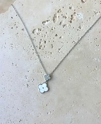 Adornia Mother of Pearl Silver 2-Piece Clover Set