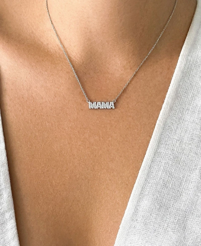 Adornia Silver 2-Piece Mama and Bar Necklace Set