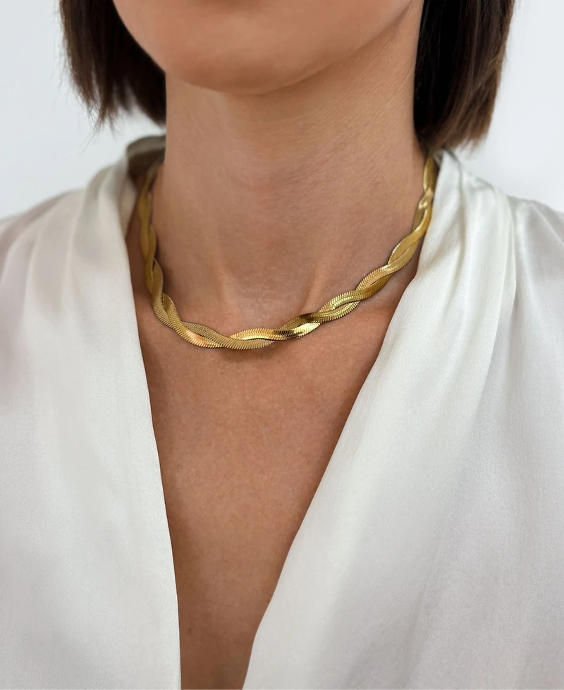 Adornia Gold 3-Piece Lariat, Herringbone Chain and Heart Pendant Necklace Set