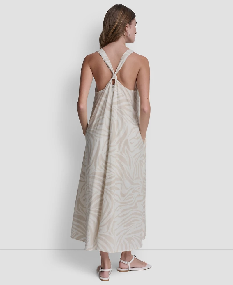 Dkny Jeans Women's Knotted Strap V-Neck A-Line Dress