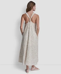 Dkny Jeans Women's Knotted Strap V-Neck A-Line Dress