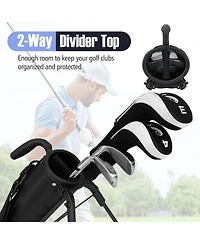 Gymax Lightweight Golf Stand Bag Par 3 and Executive Courses Carry Shoulder Strap
