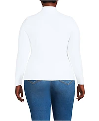 Lands' End Plus Drapey Rib Skimming Long Sleeve Mock Neck