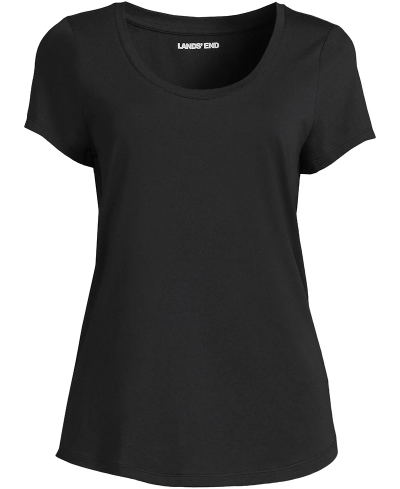 Lands' End Women's Short Sleeve Lightweight Jersey Scoop Neck T-shirt