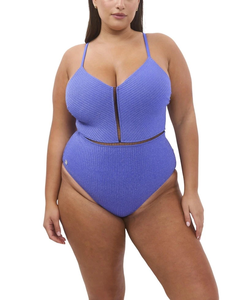 Biliblond Women's Kim Rib Lurex Onepiece Swimsuit
