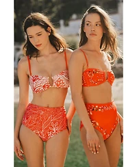 Jessie Zhao New York Women's Scarlet Bloom Reversible Bikini Bottom