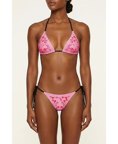 Jessie Zhao New York Women's Wild Rose Reversible Triangle Bikini Top