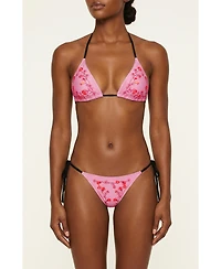 Jessie Zhao New York Women's Wild Rose Reversible Triangle Bikini Top