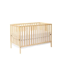 Jujabu 3 in 1 Convertible Solid Wood Island Crib Natural Adjustable Mattress Height