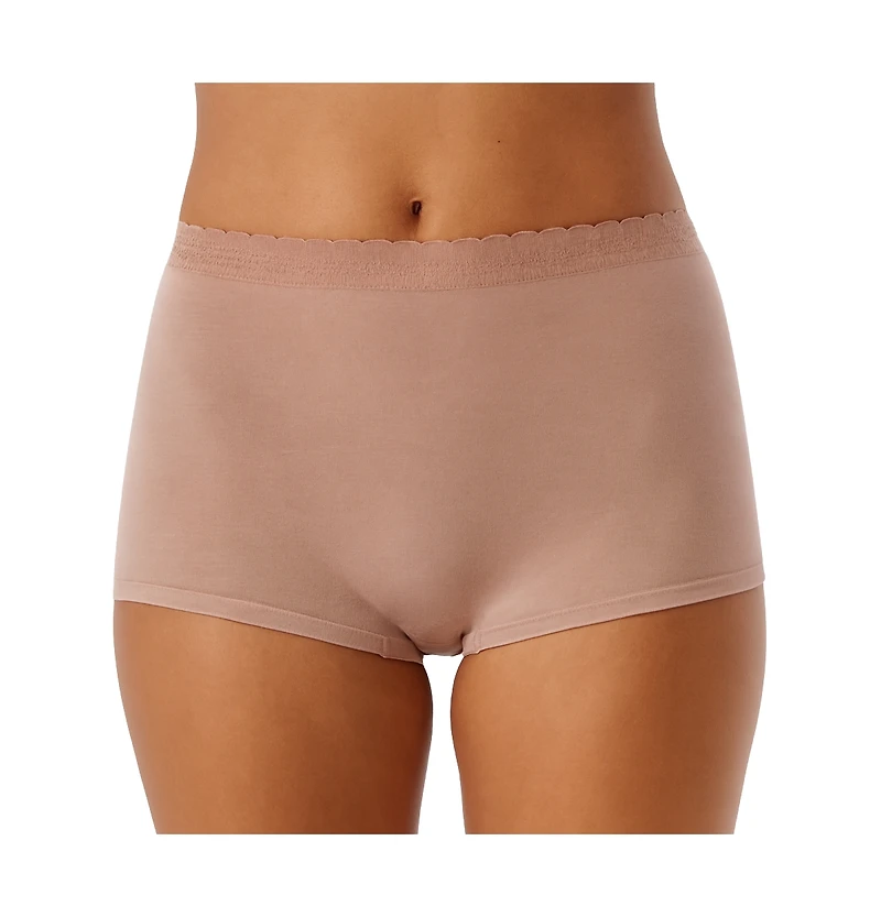 Lands' End Women's Lands Mid Rise Boyshort Soft Fit Seamless 3 Pack Panties, Sky Stripe Pk, X-Large