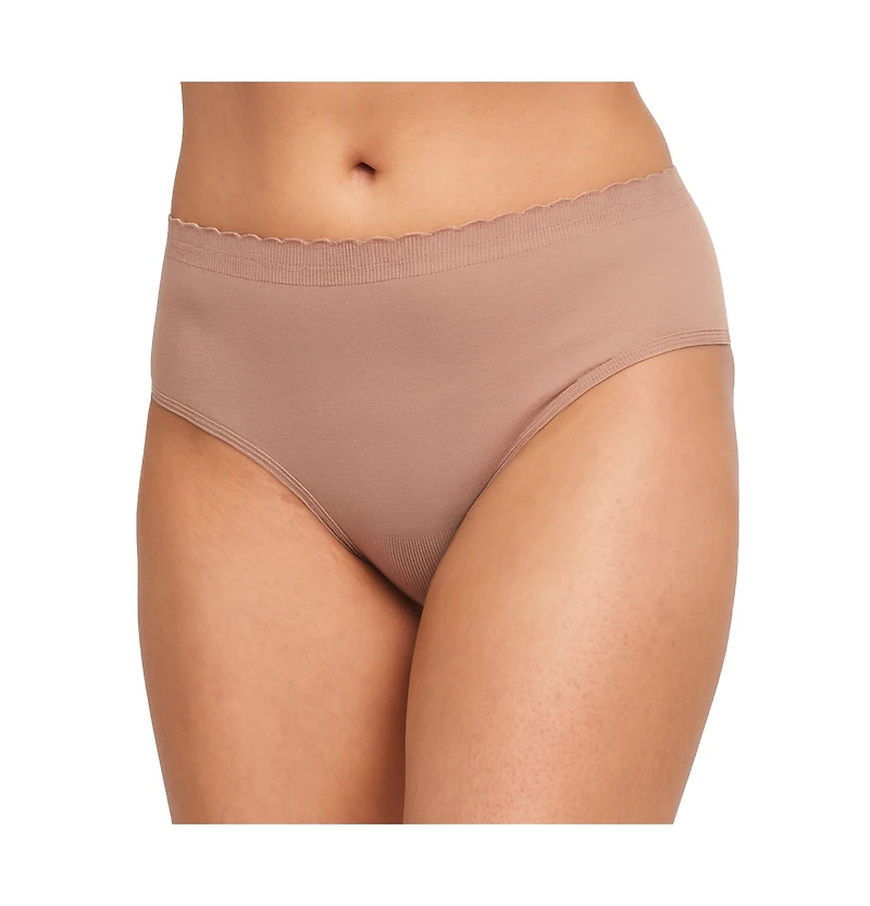 Lands' End Women's Lands Mid Rise Bikini Brief Soft Fit Seamless 3 Pack Panties, Sky Stripe Pk, X-Large