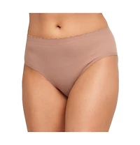 Lands' End Women's Lands Mid Rise Bikini Brief Soft Fit Seamless 3 Pack Panties, Sky Stripe Pk, X-Large