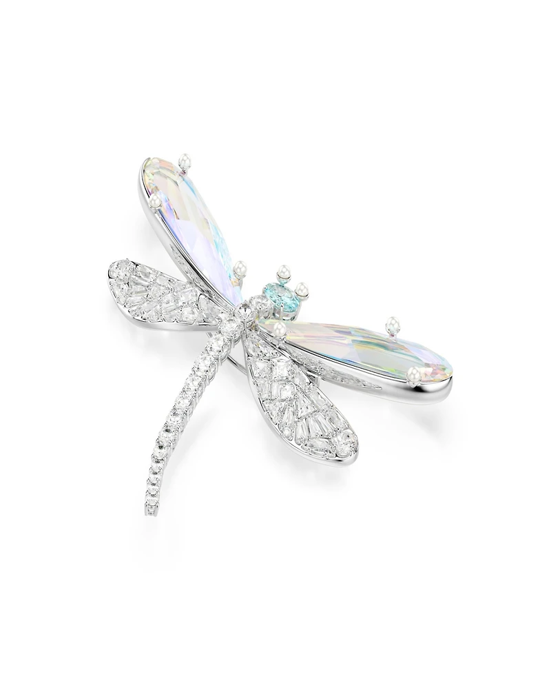 Ariana Grande x Swarovski Pendant and Brooch, Crystal Pearl, Mixed Cuts, Dragonfly, White, Rhodium Plated
