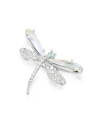 Ariana Grande x Swarovski Pendant and Brooch, Crystal Pearl, Mixed Cuts, Dragonfly, White, Rhodium Plated