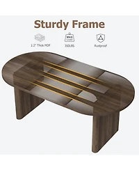 gaomon Oval Dining Table for 6-8 People, Long Large Kitchen Table with Thick Sturdy Wooden Base, Farmhouse Dining Room Table for for Kitchen