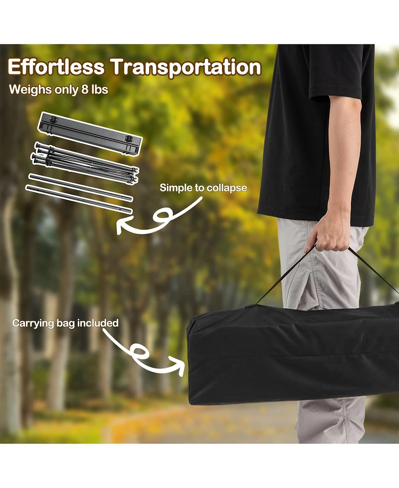 Sugift Folding Roll Up Camping Table with Sturdy Metal Legs