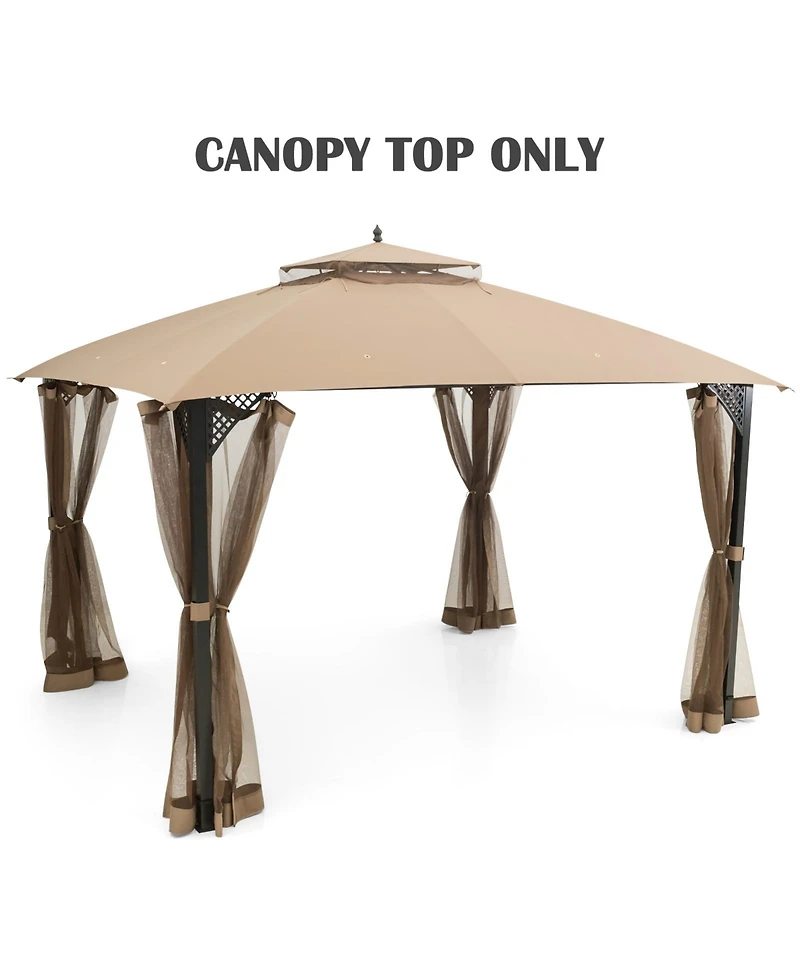 Sugift 10 x 12 ft Gazebo Replacement Canopy Top with Vent and Drainage