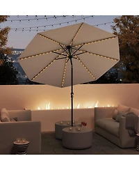 Sugift Solar Patio Umbrella with Flowing Led Lights and Tilt